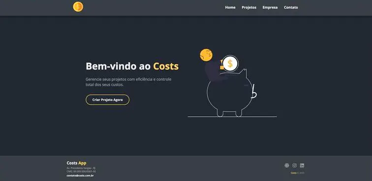 Prévia do projeto Costs – Gerenciador Financeiro